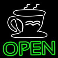 Double Stroke Coffee Cup Open Enseigne Néon