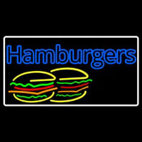 Double Stroke Hamburgers White Border Enseigne Néon