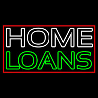 Double Stroke Home Loans With Red Border Enseigne Néon