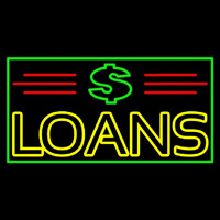 Double Stroke Loans With Dollar Logo And Border And Lines Enseigne Néon