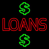 Double Stroke Loans With Dollar Logo Enseigne Néon