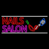 Double Stroke Nail Salon Logo Enseigne Néon