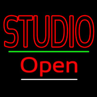 Double Stroke Red Studio With Open 3 Enseigne Néon