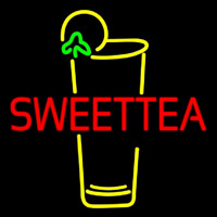 Double Stroke Sweet Tea With Glass Enseigne Néon