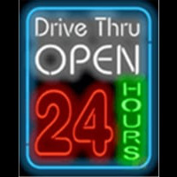 Drive Thru Open 24 Hours Enseigne Néon