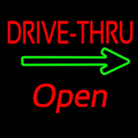 Drive Thru Open With Arrow Enseigne Néon