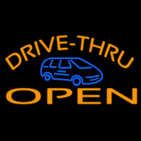 Drive Thru Open With Car Enseigne Néon
