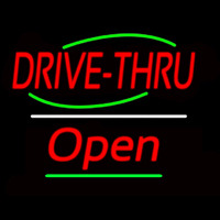 Drive Thru Open Yellow Line Enseigne Néon