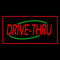 Drive Thru Rectangle Red Enseigne Néon