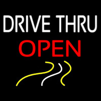 Drive Thru Red Open Enseigne Néon