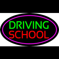Driving School Purple Oval Enseigne Néon