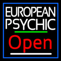 European Psychic Open Blue Border Enseigne Néon