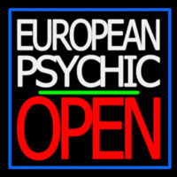 European Psychic Open Green Line Enseigne Néon
