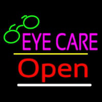 Eye Care Logo Open Yellow Line Enseigne Néon