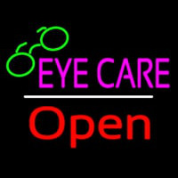 Eye Care Logo Red Open White Line Enseigne Néon