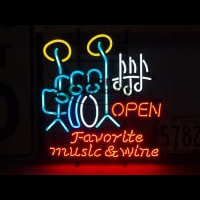 FAVORITE MUSIC WINE Enseigne Néon