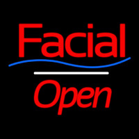 Facial Open White Line Enseigne Néon