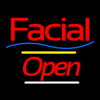 Facial Open Yellow Line Enseigne Néon