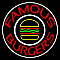 Famous Burgers Circle Enseigne Néon