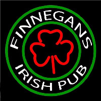 Finnegans Round Te t With Clover Beer Sign Enseigne Néon