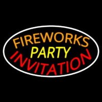 Fireworks Party Invitation In A Enseigne Néon