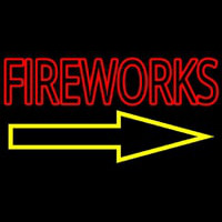 Fireworks With Arrow Enseigne Néon