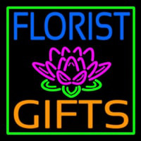 Florists Gifts Green Border Enseigne Néon