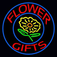 Flower Gifts In Block Logo Enseigne Néon