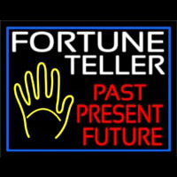 Fortune Teller Past Present Future Blue Border Enseigne Néon