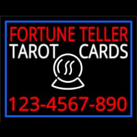 Fortune Teller Tarot Cards With Phone Number Blue Border Enseigne Néon