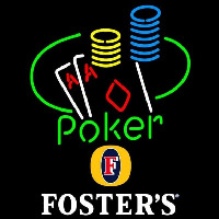 Fosters Poker Ace Coin Table Beer Sign Enseigne Néon