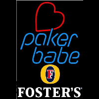 Fosters Poker Girl Heart Babe Beer Sign Enseigne Néon