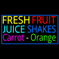 Fresh Fruit Juice Carrot Orange Shakes Enseigne Néon