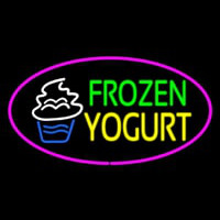 Frozen Yogurt Oval Pink Enseigne Néon