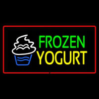 Frozen Yogurt Rectangle Red Enseigne Néon
