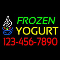Frozen Yogurt With Phone Number Enseigne Néon