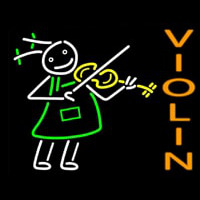 Girl Playing Violin Enseigne Néon