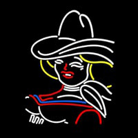 Girl With A Hat Enseigne Néon