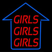 Girls Girls Girls Blue Arrow Enseigne Néon