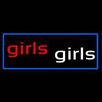 Girls Girls Strip Club With Blue Border Enseigne Néon