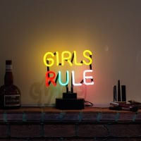 Girls Rule Desktop Enseigne Néon