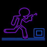 Glow Stick Man Run Enseigne Néon