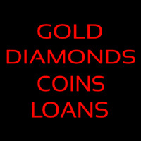 Gold Diamonds Coins Loan Enseigne Néon