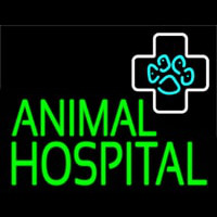 Green Animal Hospital Block Enseigne Néon