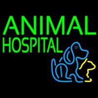 Green Animal Hospital Dog Logo Enseigne Néon