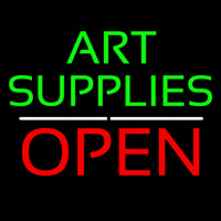 Green Art Supplies With Open 1 Enseigne Néon