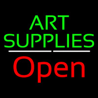 Green Art Supplies With Open 2 Enseigne Néon
