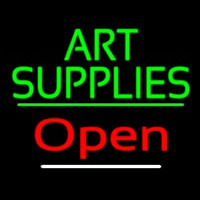 Green Art Supplies With Open 3 Enseigne Néon