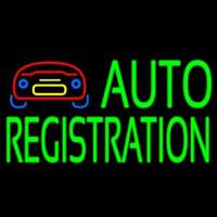 Green Auto Registration With Logo Enseigne Néon