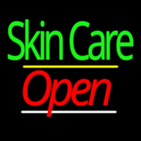 Green Block Skin Care Yellow Line Open Enseigne Néon